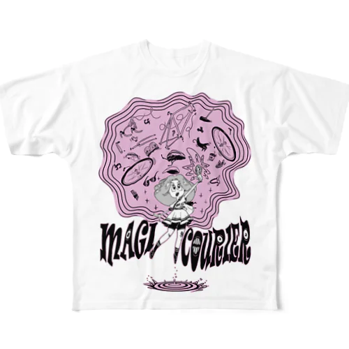 “MAGI COURIER” pink #1 フルグラフィックTシャツ