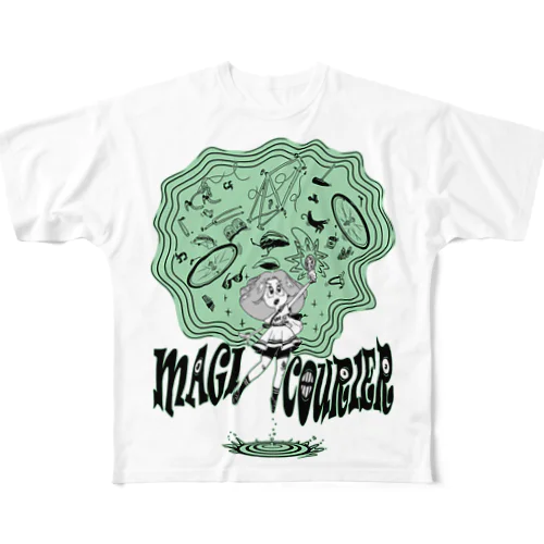 “MAGI COURIER” green #1 フルグラフィックTシャツ