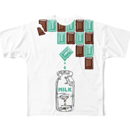 ミントミルクチョコレート フルグラフィックTシャツ