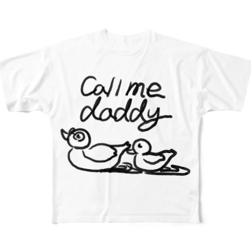 Call me daddy フルグラフィックTシャツ