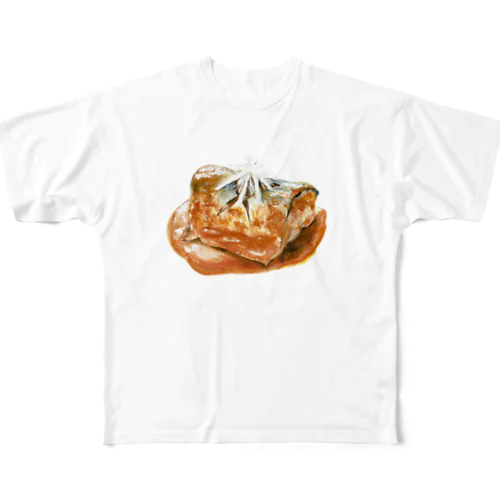 鯖の味噌煮 フルグラフィックTシャツ