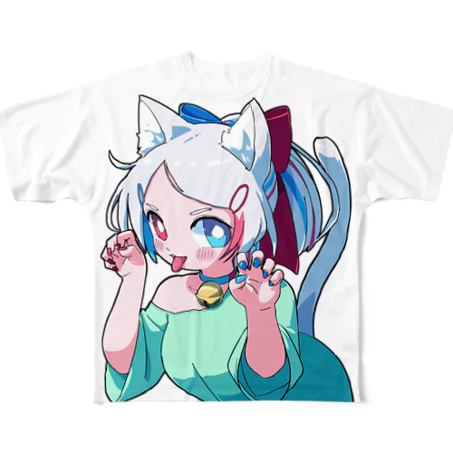 オッドアイねこちゃん フルグラフィックTシャツ