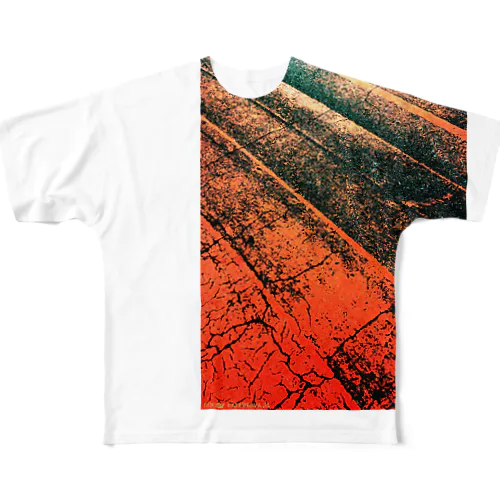アスファルト01_レッド ［kaerukova］ All-Over Print T-Shirt