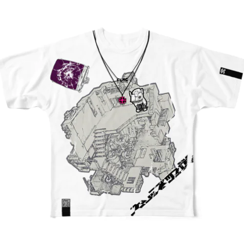 HEDZ NEST WHITE EX フルグラフィックTシャツ