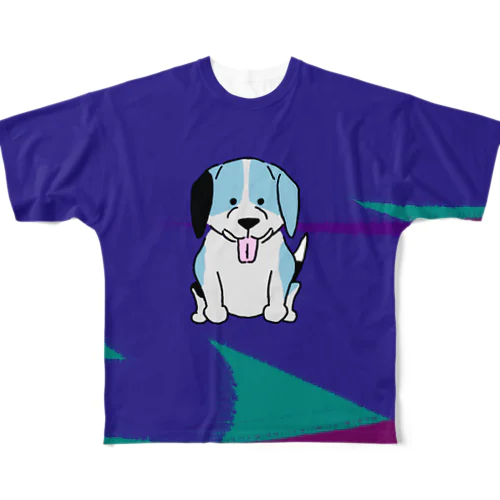 Silas the Happy Dog フルグラフィックTシャツ