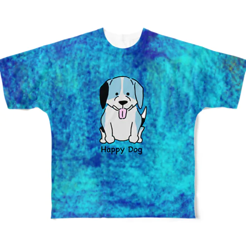 Silas the Happy Dog All-Over Print T-Shirt