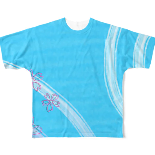 水面の桜 All-Over Print T-Shirt