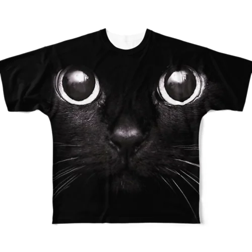 Black Cat All-Over Print T-Shirt