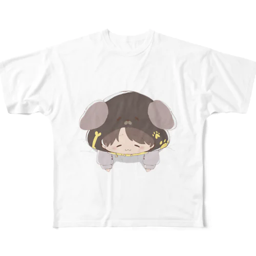 【しのまーと。】壁に刺さった　FGTシャツ フルグラフィックTシャツ