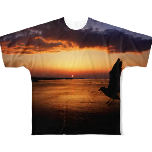 南三陸の夜明け フルグラフィックTシャツ
