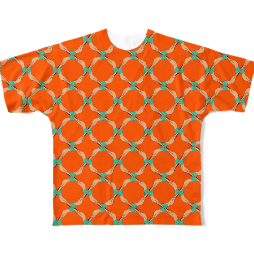 ちょっとちょっと(大)　オレンジ All-Over Print T-Shirt