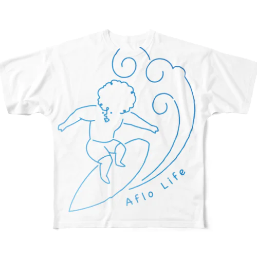 アフロライフ　-波- フルグラフィックTシャツ