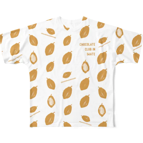 IWATE型カカオポッド（総柄） All-Over Print T-Shirt