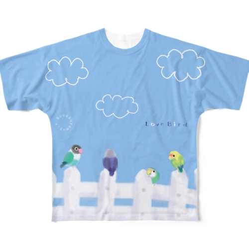 フェンスのラブバード All-Over Print T-Shirt