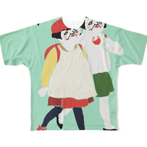 ウキウキ姉妹 All-Over Print T-Shirt