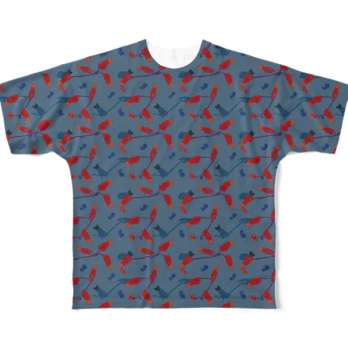 テープくちゃくちゃ　ブルー All-Over Print T-Shirt