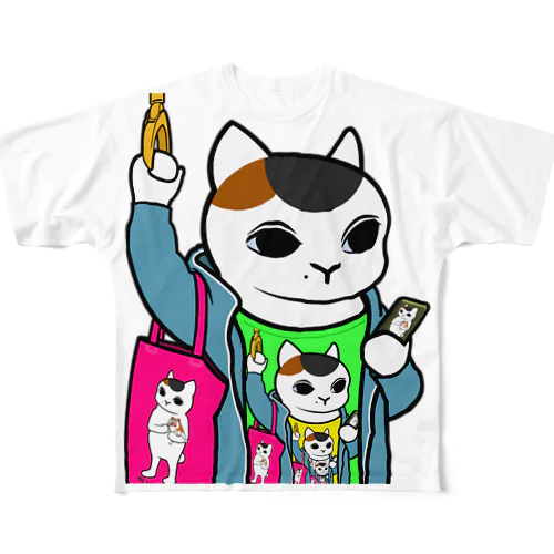 ドロステの猫 All-Over Print T-Shirt