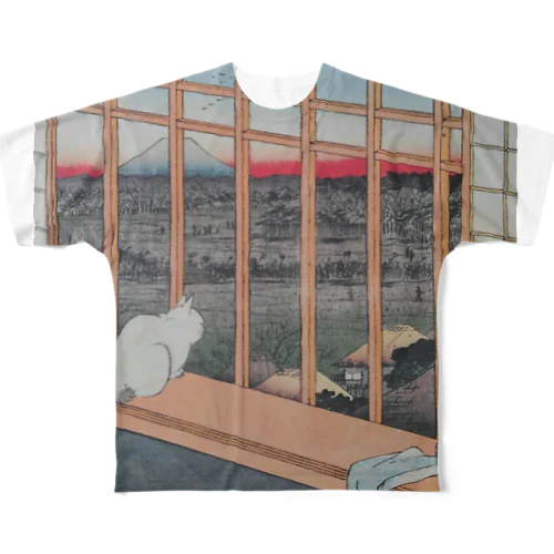 浮世絵　広重　名所江戸百景　 All-Over Print T-Shirt