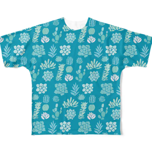 多肉植物とサボテン All-Over Print T-Shirt