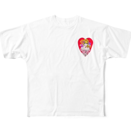 お花とお姫さま All-Over Print T-Shirt