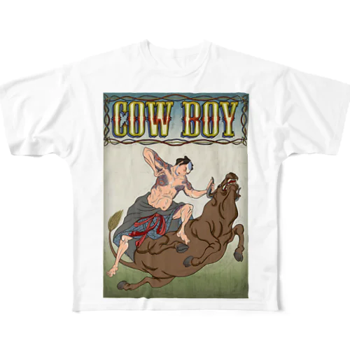 "cow boy"(武者絵) #1 フルグラフィックTシャツ