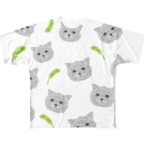 じゃらし猫🐱 All-Over Print T-Shirt