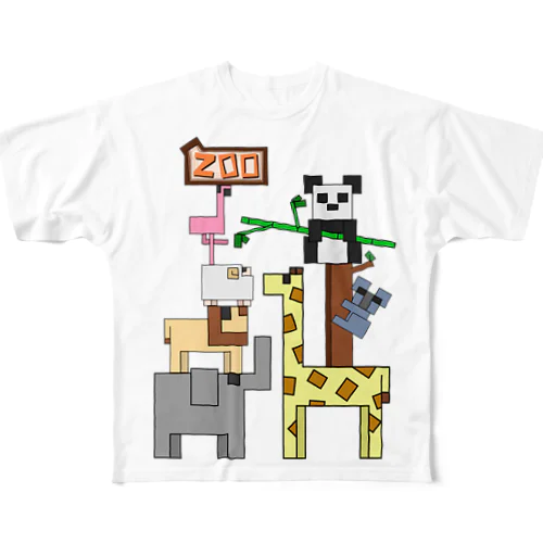 『かくばる』zoo All-Over Print T-Shirt
