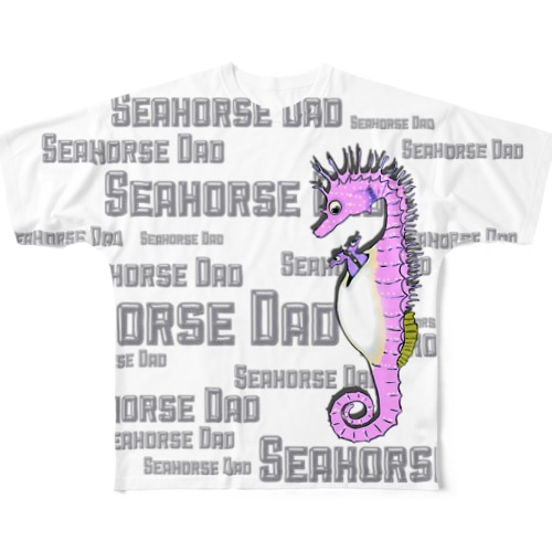 Seahorse Dad ピンク All-Over Print T-Shirt