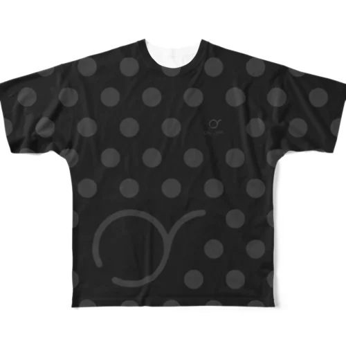 OKUSORA dot T "black" All-Over Print T-Shirt