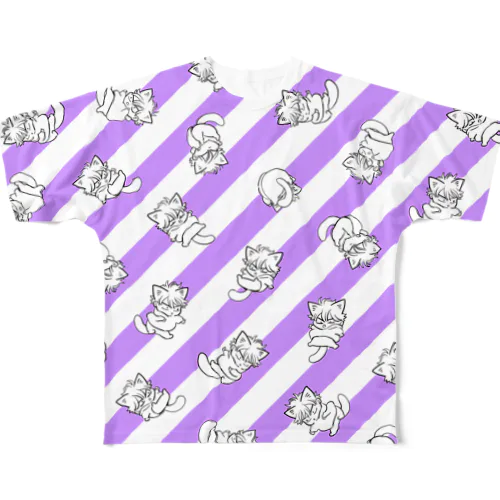 ぽよんぽよんミケ（パープル） All-Over Print T-Shirt