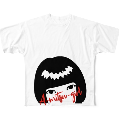 密ガール face signature All-Over Print T-Shirt