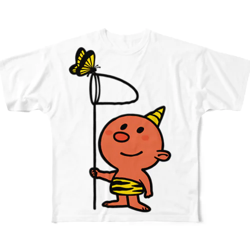 あかおにくんとモンキチョウ All-Over Print T-Shirt