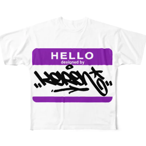 HELLO designed by KERON フルグラフィックTシャツ