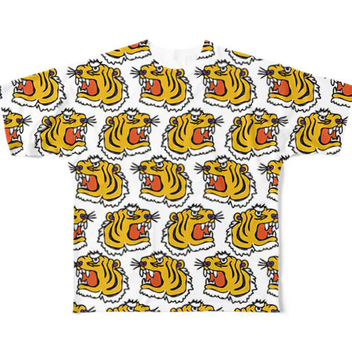 虎フェイスモノグラム フルグラフィックTシャツ