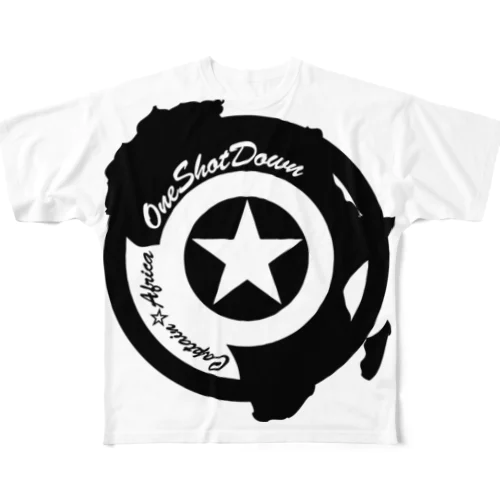 キャプテン☆アフリカ アフリカンシールド(シングルカラー) フルグラフィックTシャツ