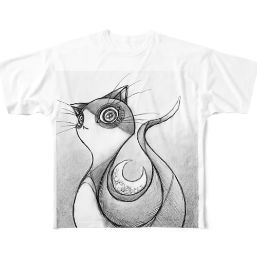 月猫くん。 All-Over Print T-Shirt