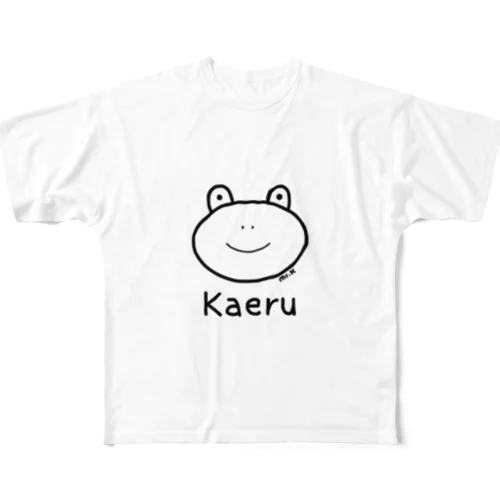 Kaeru (カエル) 黒デザイン All-Over Print T-Shirt