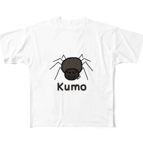 Kumo (クモ) 色デザイン フルグラフィックTシャツ