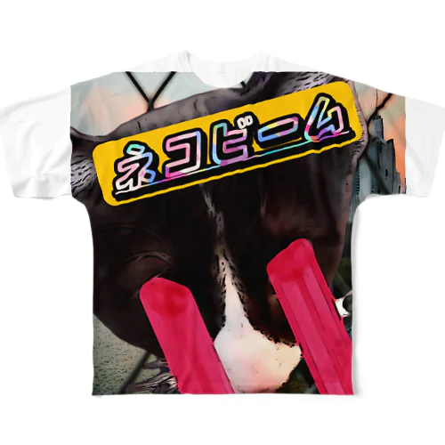 ネコビーム フルグラフィックTシャツ