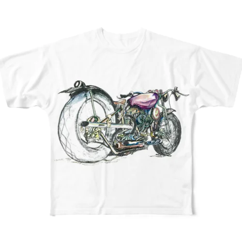 レトロバイク All-Over Print T-Shirt