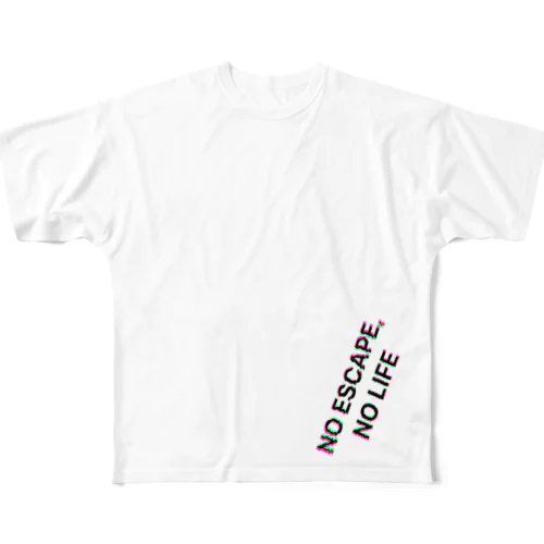 NO ESCAPE, NO LIFE フルグラフィックTシャツ