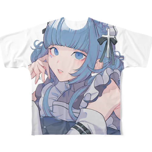 七瀬さくら サイバーメイドver. All-Over Print T-Shirt