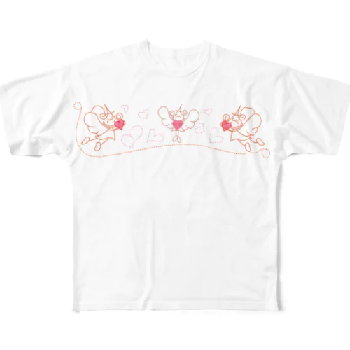 アルファベットエンジェルハートをギュッと All-Over Print T-Shirt