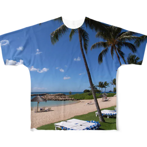 Hawaii　beach All-Over Print T-Shirt