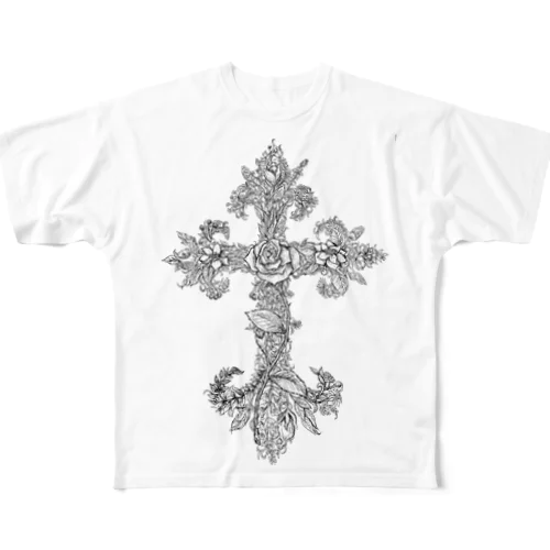 ボタニカルクロス All-Over Print T-Shirt