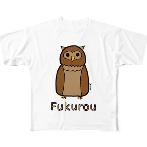 Fukurou (フクロウ) 色デザイン All-Over Print T-Shirt