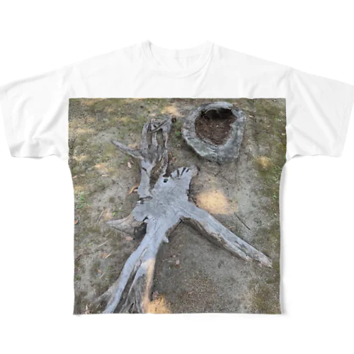 根っこ宇宙人。/Tree root alien フルグラフィックTシャツ