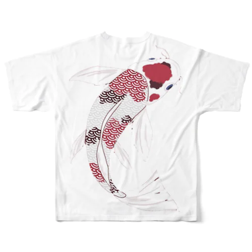 錦鯉seigaiha All-Over Print T-Shirt