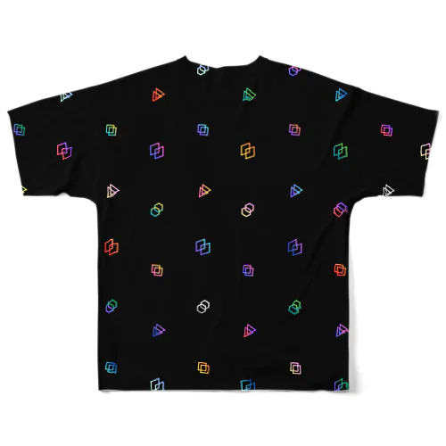 カラフル多角形総柄Tシャツ All-Over Print T-Shirt