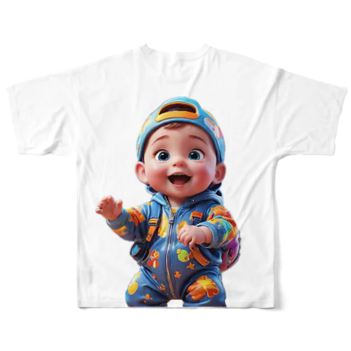 可愛い子供 フルグラフィックTシャツ